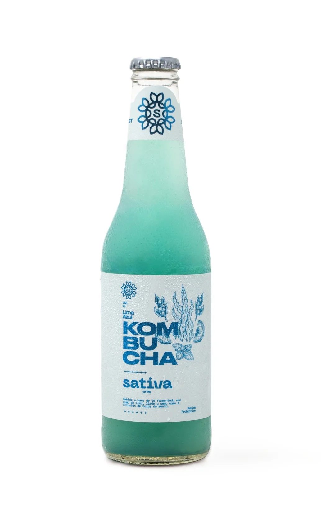 Sativa Kombucha Lima Azul 355 ml